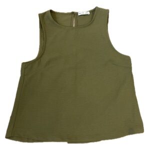 VENICE Love Textures Olive Green Sleeveless Tank Top